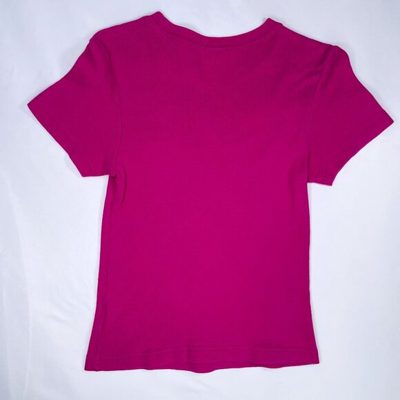 Vintage GUESS 90s Y2K Pink Rainbow Letter Pink Short Sleeve T Shirt Top M - Picture 7 of 9